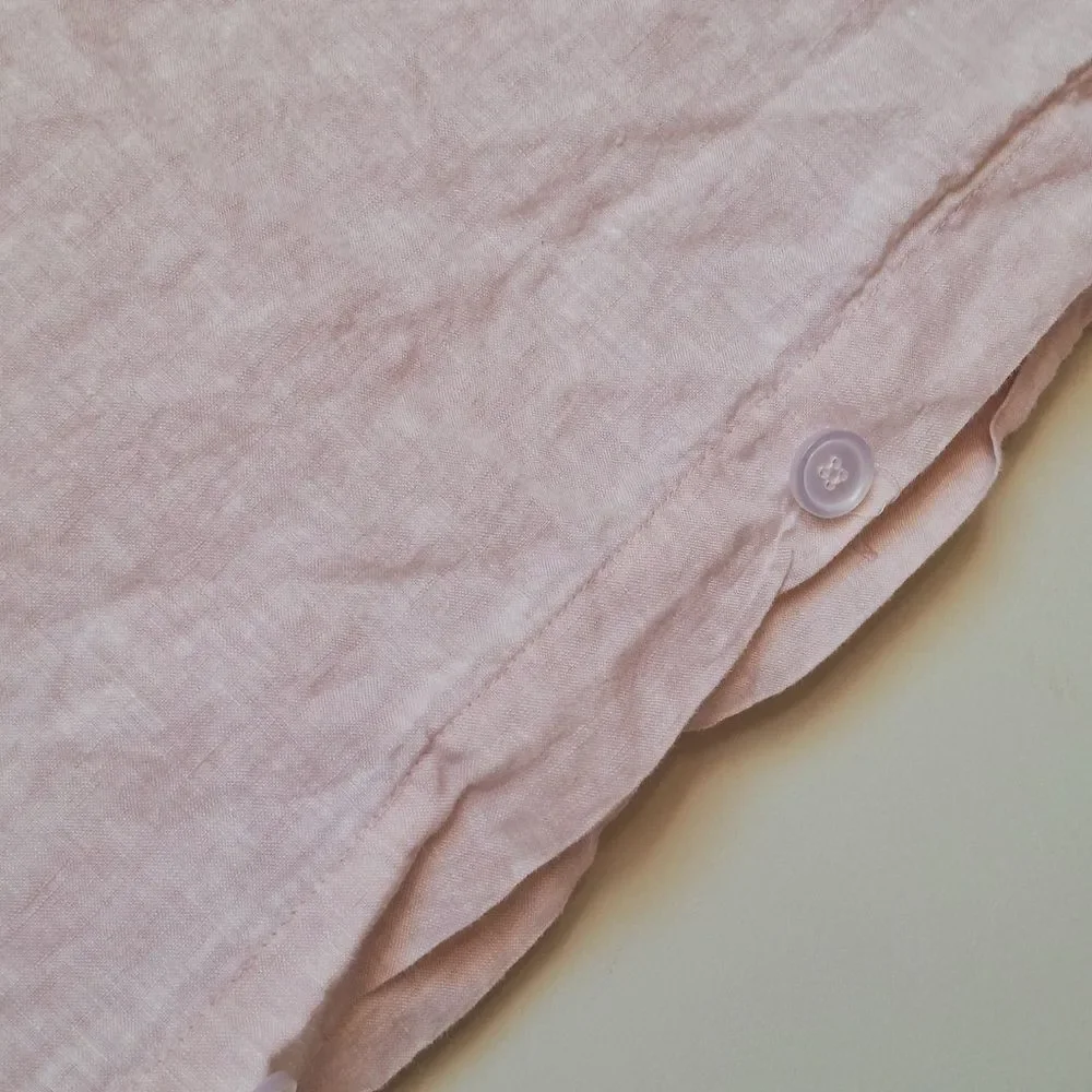 Annie Selke Pine Cone Hill 100% Fine Linen Duvet Cover Twin Pale Blush Pink